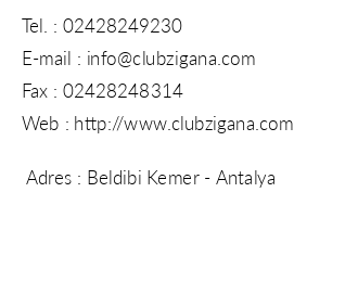 Club Zigana iletiim bilgileri